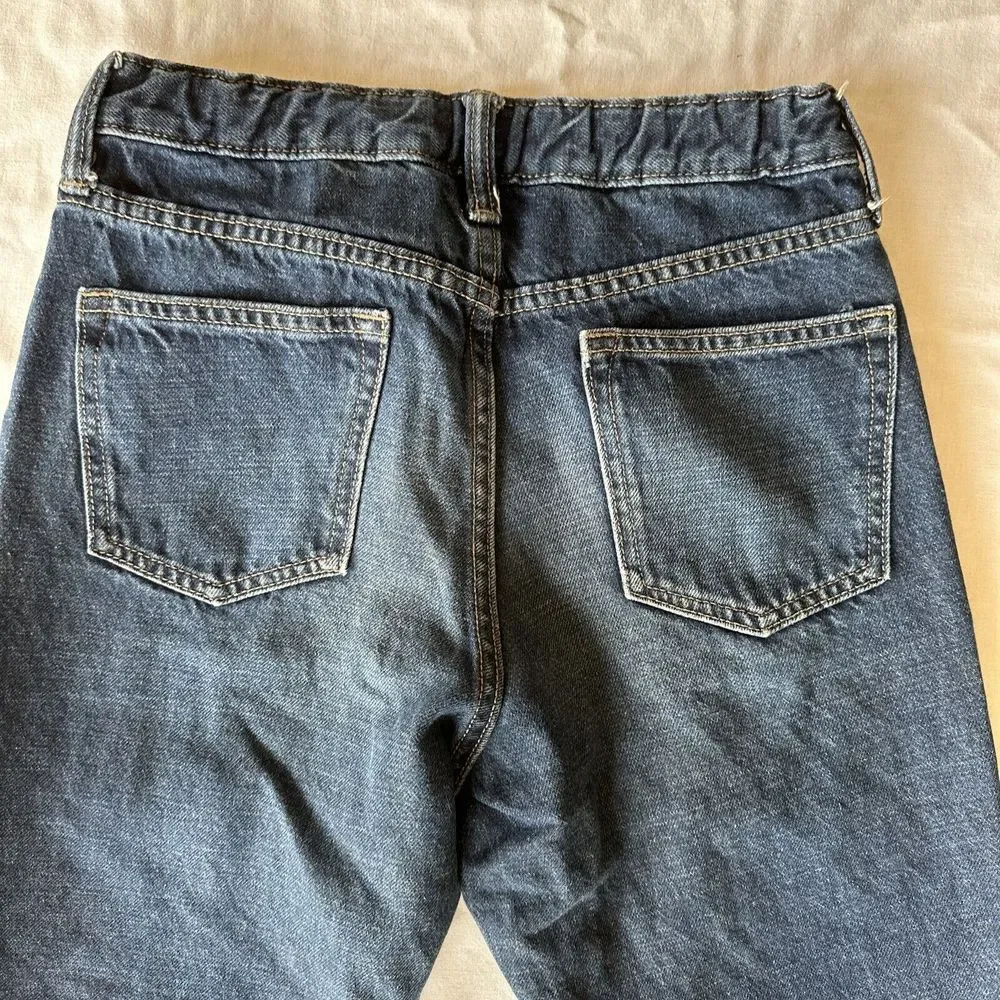 Old Navy Loose Straight Leg Jeans Boys‎ Size 14 Reg Blue Denim Adjustable Waist